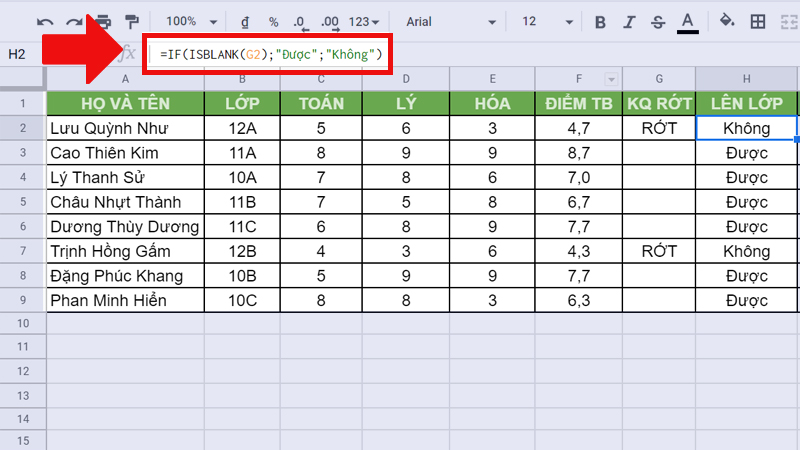 [Video] Cách sử dụng hàm IF trong Google Sheet lọc dữ liệu